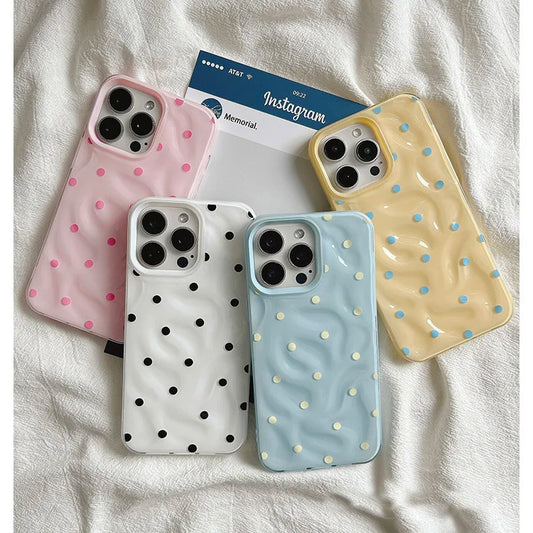Love Polka Dot Folds Texture Phone Cases