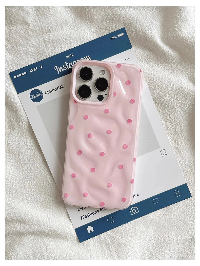 Love Polka Dot Folds Texture Phone Cases