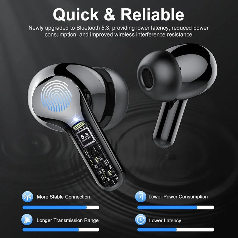 New Wireless Earbuds HiFi Stereo Headphones BT5.3