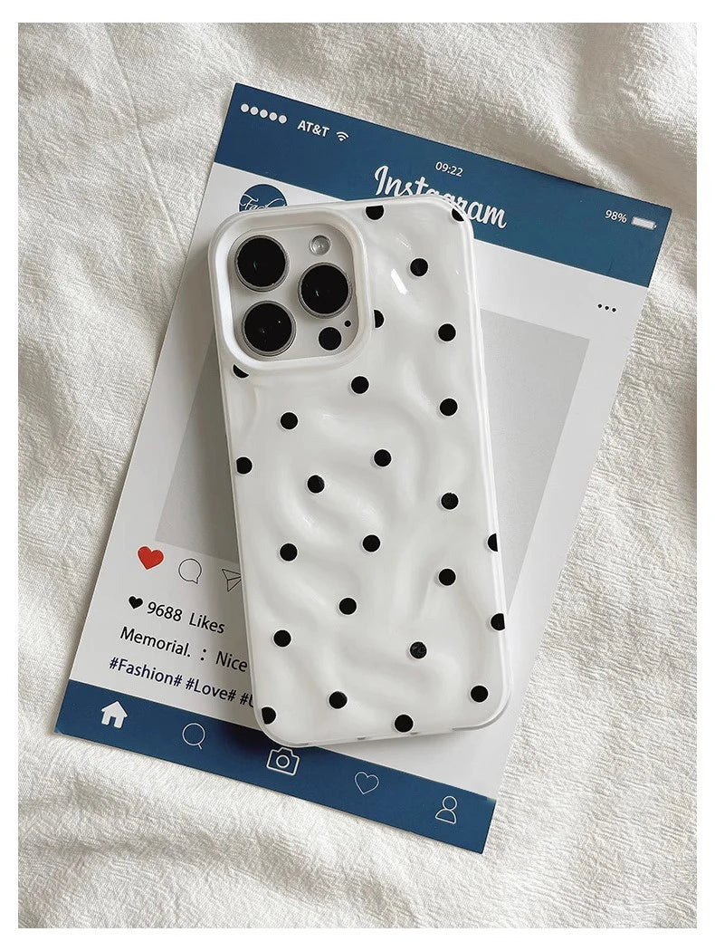 Love Polka Dot Folds Texture Phone Cases
